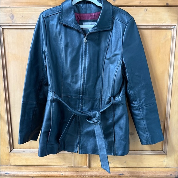 Vintage Croft and barrow Women's black Leather Jacket 90s style - Picture 2 of 9